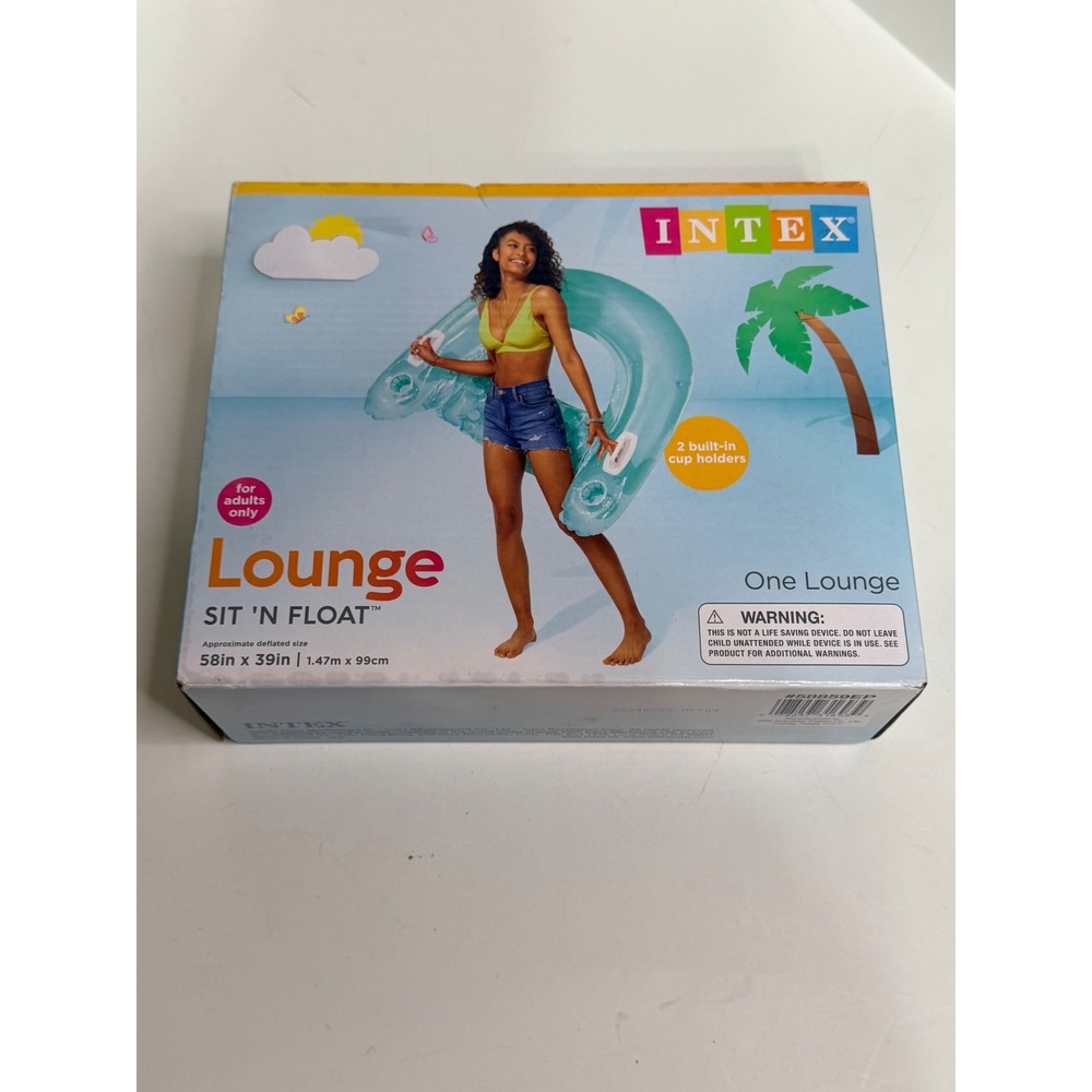 Intex Sit 'N Float Inflatable Lounge Chair Pool Float Teal 58859EP Adult Lounger